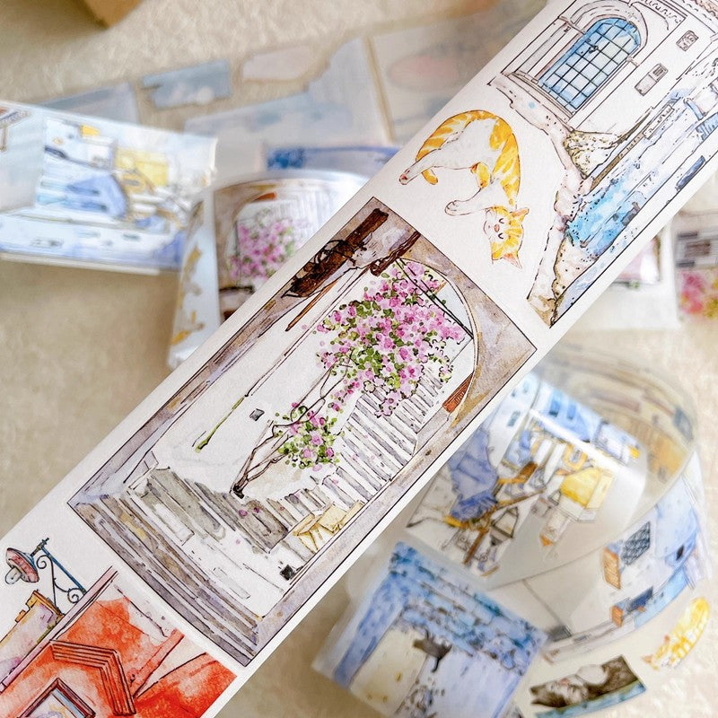 3065 A38 Corner | Original PET Matte Washi Tape Die-Cut for Journaling