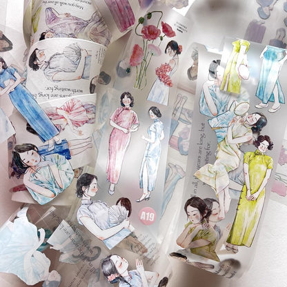 3076 A19 Golden Years | Original Character Journal Tape, Washi / PET / Matte Options