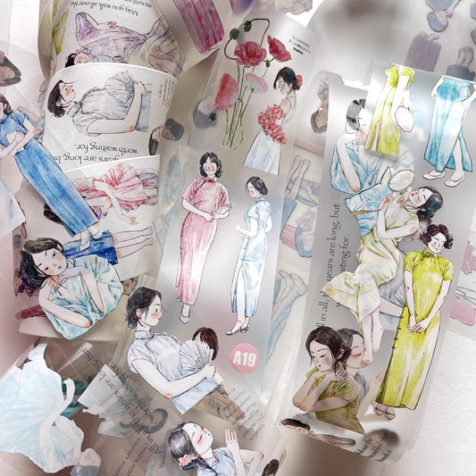 3076 A19 Golden Years | Original Character Journal Tape, Washi / PET / Matte Options