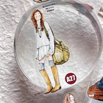 3067 A27 Drifter | Original Character Hand-Drawn PET Washi Tape Die-Cut for Journaling