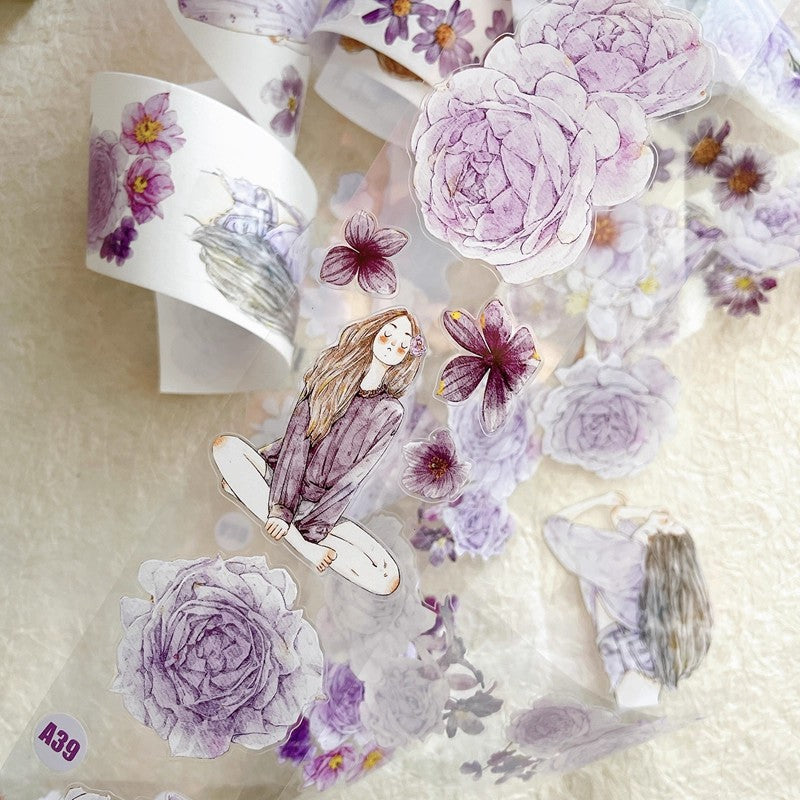 3066 A39 Twilight Purple | PET & Matte Washi Die-Cut Tape, Original Journal Supply