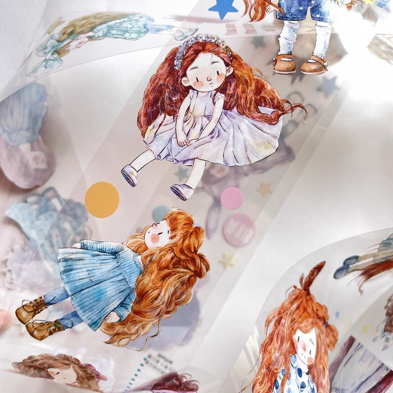 3074 A18 Little Girl | Original Character Cartoon Washi Tape, Journal Decoration