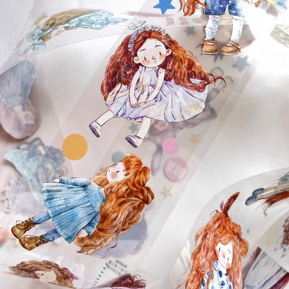 3074 A18 Little Girl | Original Character Cartoon Washi Tape, Journal Decoration