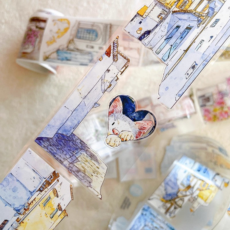 3065 A38 Corner | Original PET Matte Washi Tape Die-Cut for Journaling