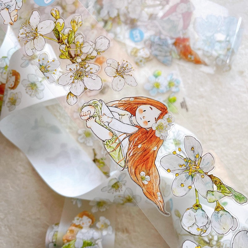 3063 A35 Pear Blossom White | Original PET Washi Tape Die-Cut for Journaling