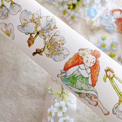 3063 A35 Pear Blossom White | Original PET Washi Tape Die-Cut for Journaling
