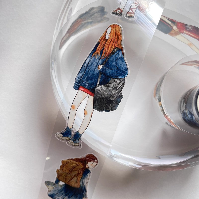 3067 A27 Drifter | Original Character Hand-Drawn PET Washi Tape Die-Cut for Journaling