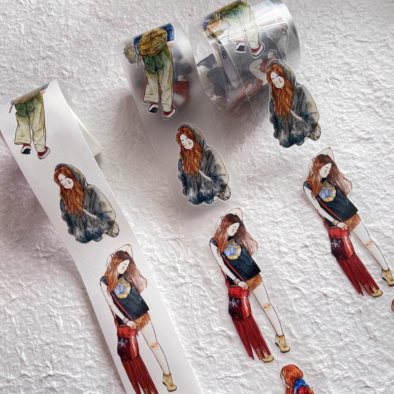 3067 A27 Drifter | Original Character Hand-Drawn PET Washi Tape Die-Cut for Journaling