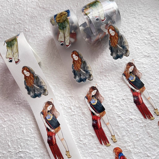 3067 A27 Drifter | Original Character Hand-Drawn PET Washi Tape Die-Cut for Journaling