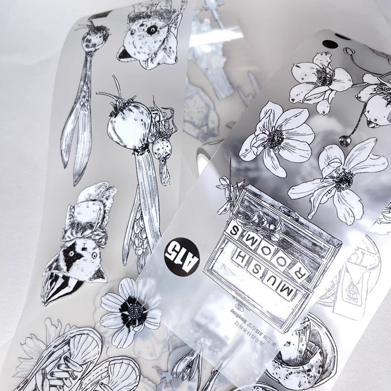 3075 A15 Old Times | Decorative Washi & PET Matte Tape for Journaling