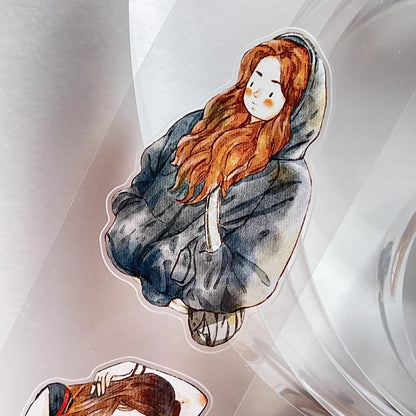 3067 A27 Drifter | Original Character Hand-Drawn PET Washi Tape Die-Cut for Journaling