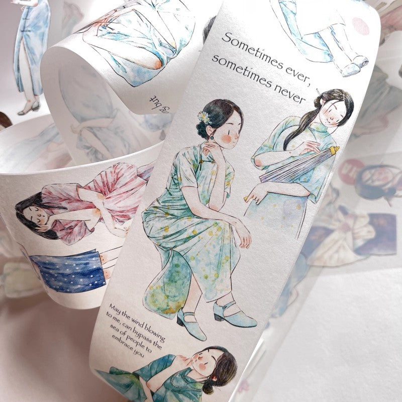 3076 A19 Golden Years | Original Character Journal Tape, Washi / PET / Matte Options