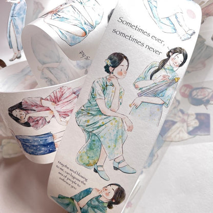 3076 A19 Golden Years | Original Character Journal Tape, Washi / PET / Matte Options