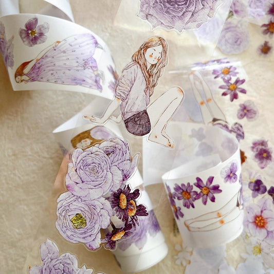 3066 A39 Twilight Purple | PET & Matte Washi Die-Cut Tape, Original Journal Supply