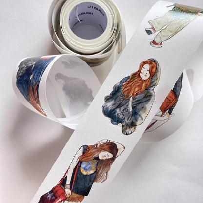 3067 A27 Drifter | Original Character Hand-Drawn PET Washi Tape Die-Cut for Journaling