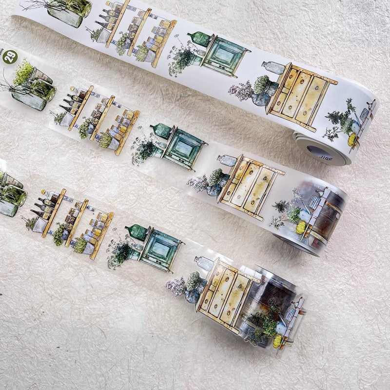 3078  29 Home | Hand-Drawn Furniture Washi Tape & Sticker for Journaling