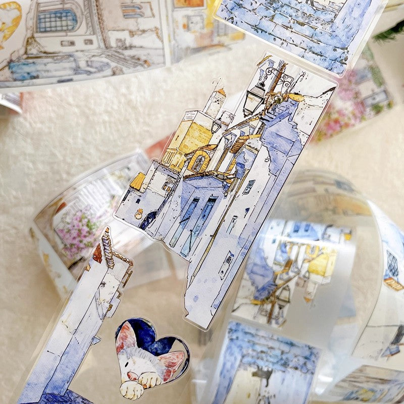 3065 A38 Corner | Original PET Matte Washi Tape Die-Cut for Journaling