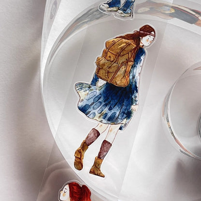 3067 A27 Drifter | Original Character Hand-Drawn PET Washi Tape Die-Cut for Journaling