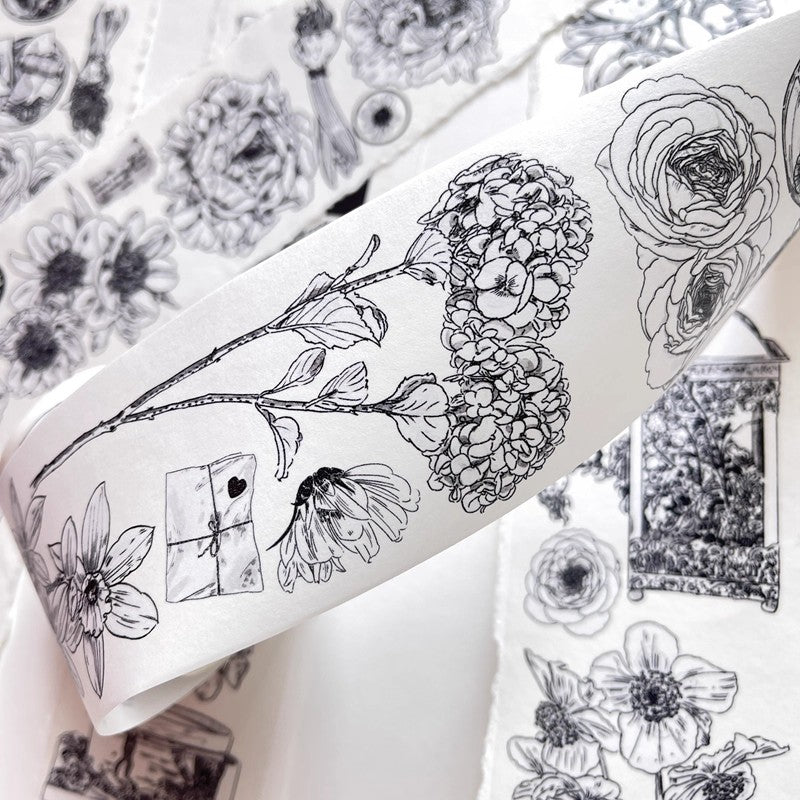 3075 A15 Old Times | Decorative Washi & PET Matte Tape for Journaling