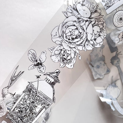 3075 A15 Old Times | Decorative Washi & PET Matte Tape for Journaling