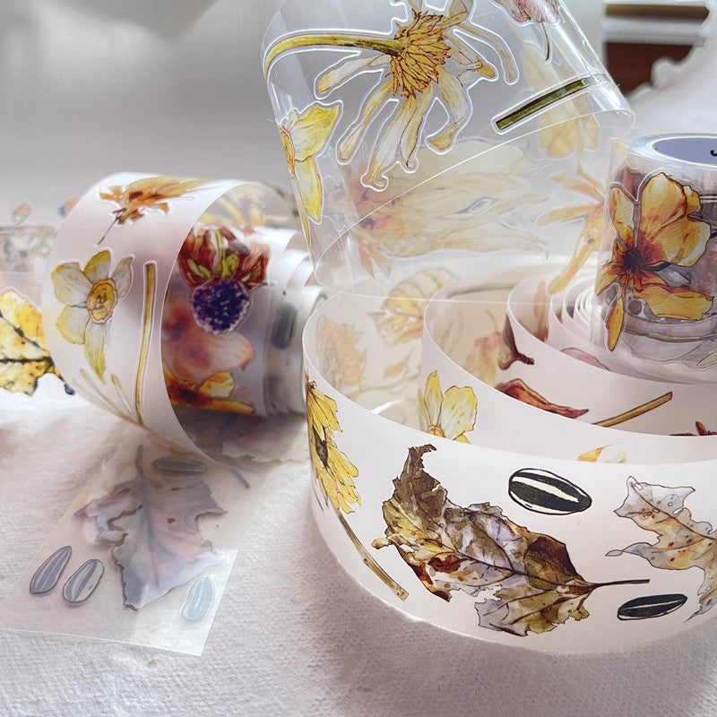 3072 A32 Colorful | Original Hand-Drawn PET Washi Tape Die-Cut for Journaling