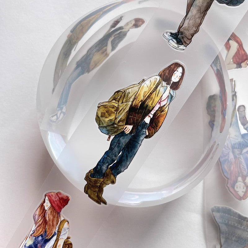 3067 A27 Drifter | Original Character Hand-Drawn PET Washi Tape Die-Cut for Journaling