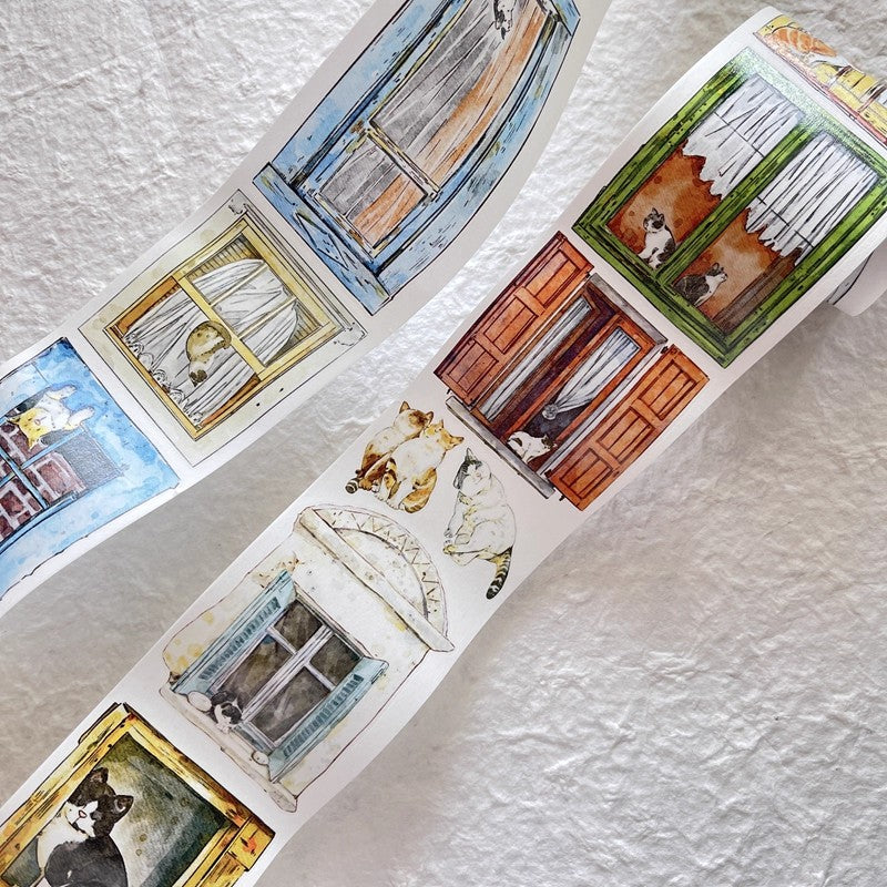 3071 A31 Inside & Out | Original Hand-Drawn PET Washi Tape Die-Cut for Journaling