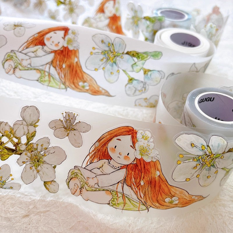 3063 A35 Pear Blossom White | Original PET Washi Tape Die-Cut for Journaling