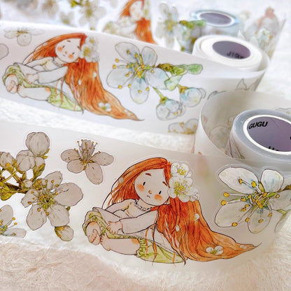 3063 A35 Pear Blossom White | Original PET Washi Tape Die-Cut for Journaling