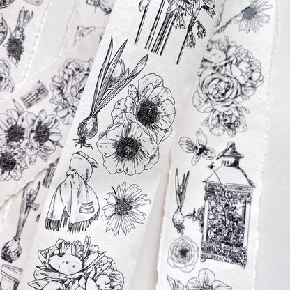 3075 A15 Old Times | Decorative Washi & PET Matte Tape for Journaling