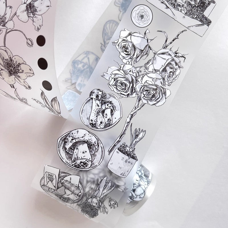 3075 A15 Old Times | Decorative Washi & PET Matte Tape for Journaling