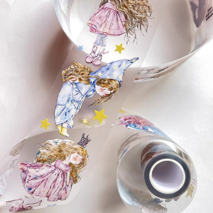 3074 A18 Little Girl | Original Character Cartoon Washi Tape, Journal Decoration