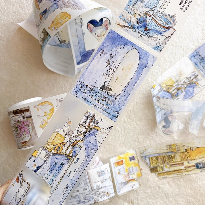 3065 A38 Corner | Original PET Matte Washi Tape Die-Cut for Journaling