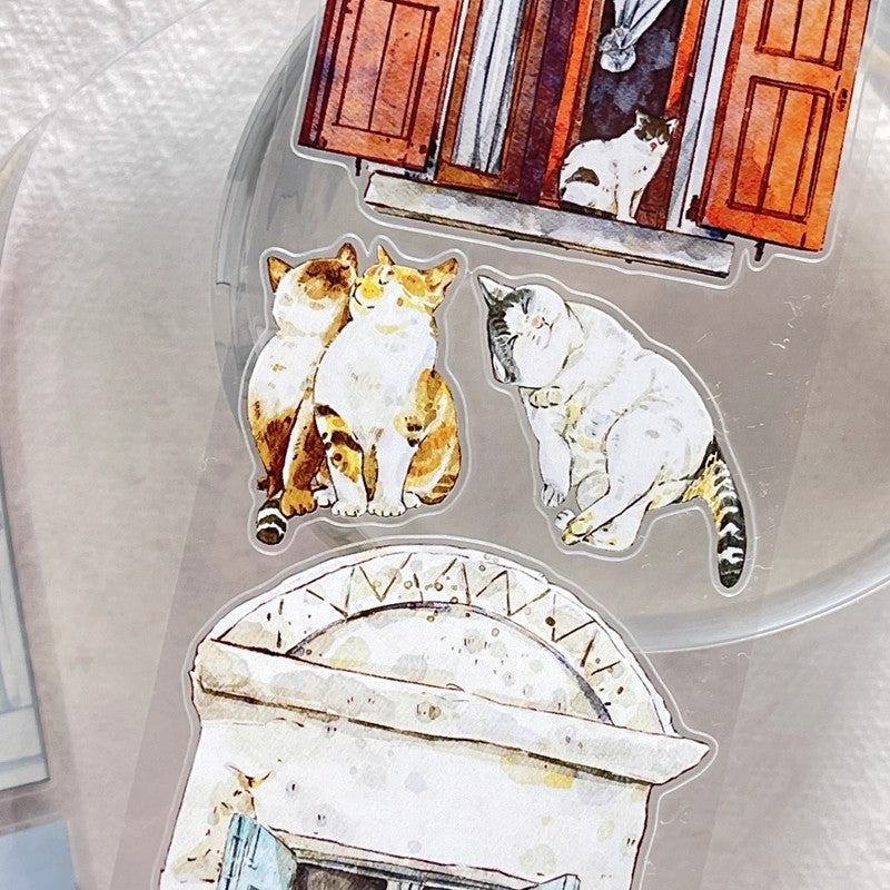 3071 A31 Inside & Out | Original Hand-Drawn PET Washi Tape Die-Cut for Journaling