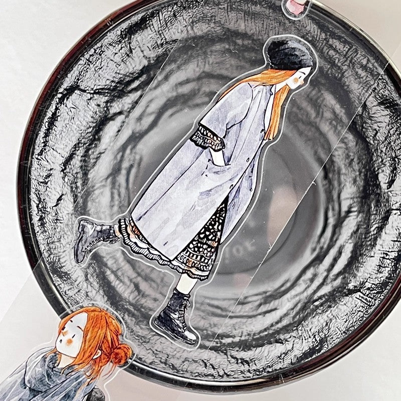 3069 A29 Stroll | Original Character Hand-Drawn PET Washi Tape Die-Cut for Journaling