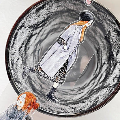 3069 A29 Stroll | Original Character Hand-Drawn PET Washi Tape Die-Cut for Journaling