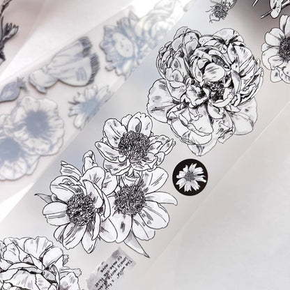 3075 A15 Old Times | Decorative Washi & PET Matte Tape for Journaling