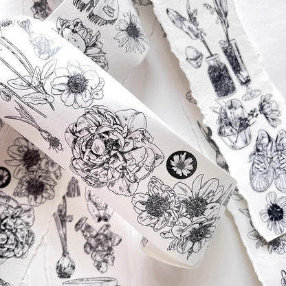 3075 A15 Old Times | Decorative Washi & PET Matte Tape for Journaling