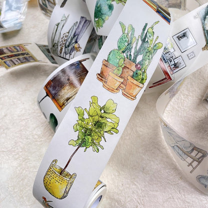3078  29 Home | Hand-Drawn Furniture Washi Tape & Sticker for Journaling