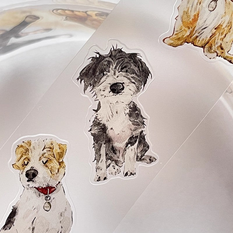 3068 A28 Prosperity | Hand-Drawn PET & Washi Die-Cut Tape, Versatile Journal Supply