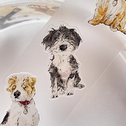 3068 A28 Prosperity | Hand-Drawn PET & Washi Die-Cut Tape, Versatile Journal Supply