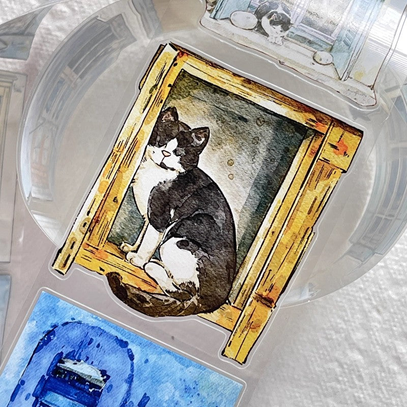 3071 A31 Inside & Out | Original Hand-Drawn PET Washi Tape Die-Cut for Journaling