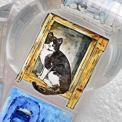 3071 A31 Inside & Out | Original Hand-Drawn PET Washi Tape Die-Cut for Journaling