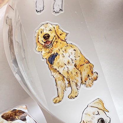 3068 A28 Prosperity | Hand-Drawn PET & Washi Die-Cut Tape, Versatile Journal Supply