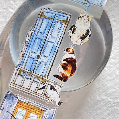 3071 A31 Inside & Out | Original Hand-Drawn PET Washi Tape Die-Cut for Journaling