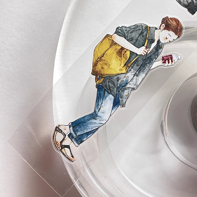 3067 A27 Drifter | Original Character Hand-Drawn PET Washi Tape Die-Cut for Journaling