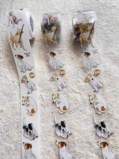 3068 A28 Prosperity | Hand-Drawn PET & Washi Die-Cut Tape, Versatile Journal Supply