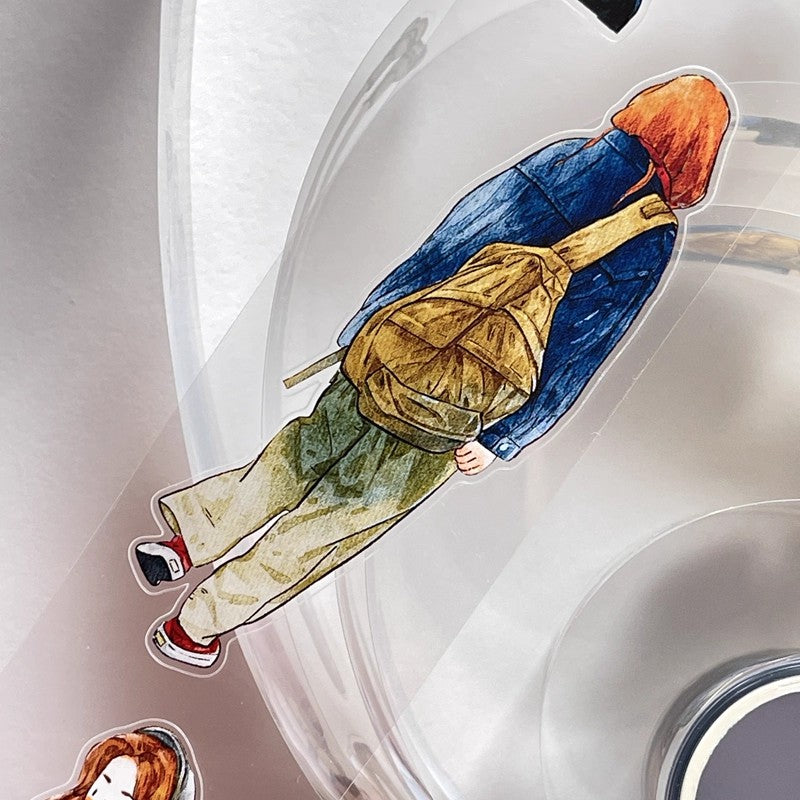 3067 A27 Drifter | Original Character Hand-Drawn PET Washi Tape Die-Cut for Journaling