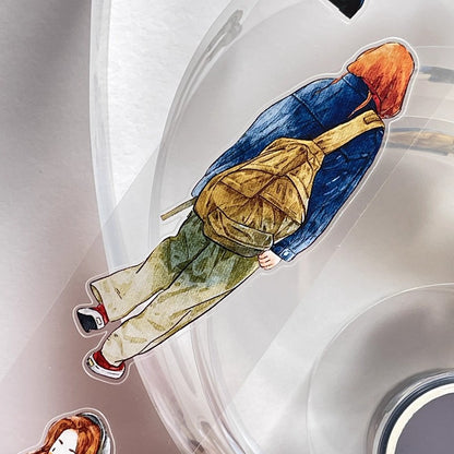 3067 A27 Drifter | Original Character Hand-Drawn PET Washi Tape Die-Cut for Journaling