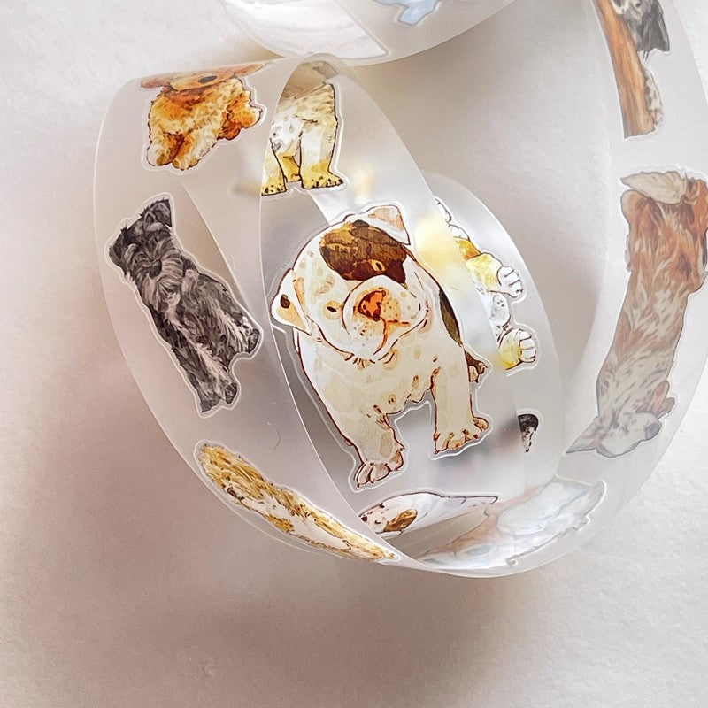 3068 A28 Prosperity | Hand-Drawn PET & Washi Die-Cut Tape, Versatile Journal Supply